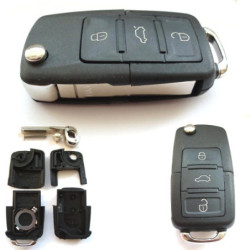 VW R851-Key-case Replacement 3 Button Flip Key Case