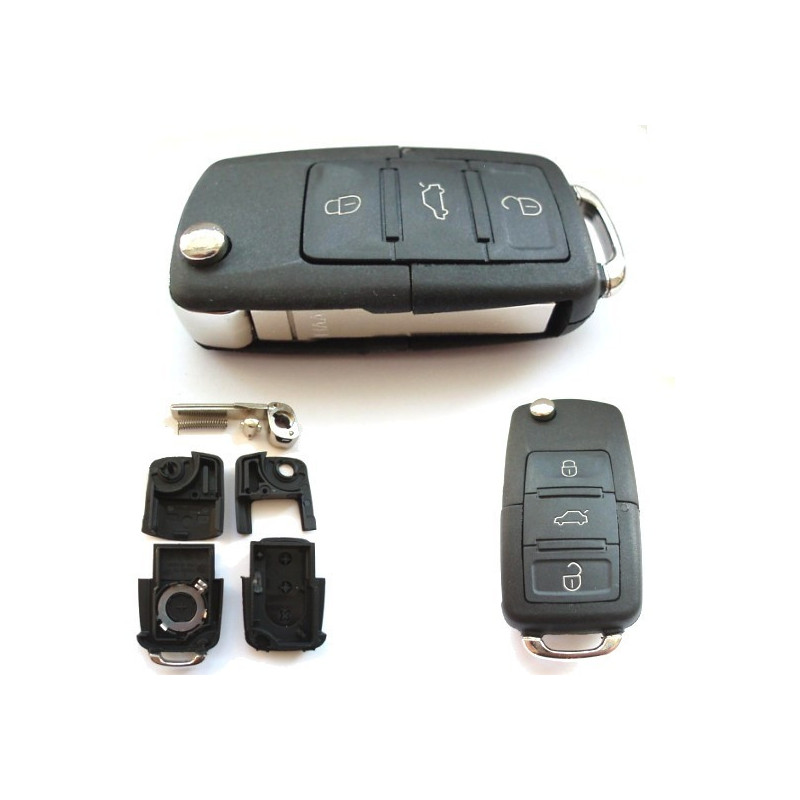 VW R851-Key-case Replacement 3 Button Flip Key Case