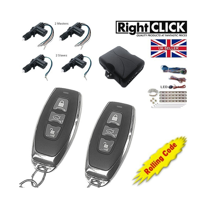 4 Door Central Locking Kit Remote Keyless 4D-CLR698HC-3BTN